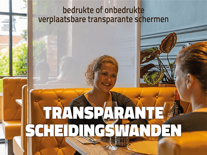 verplaatsbare transparante scheeidingswanden voor 'corona' social distancing