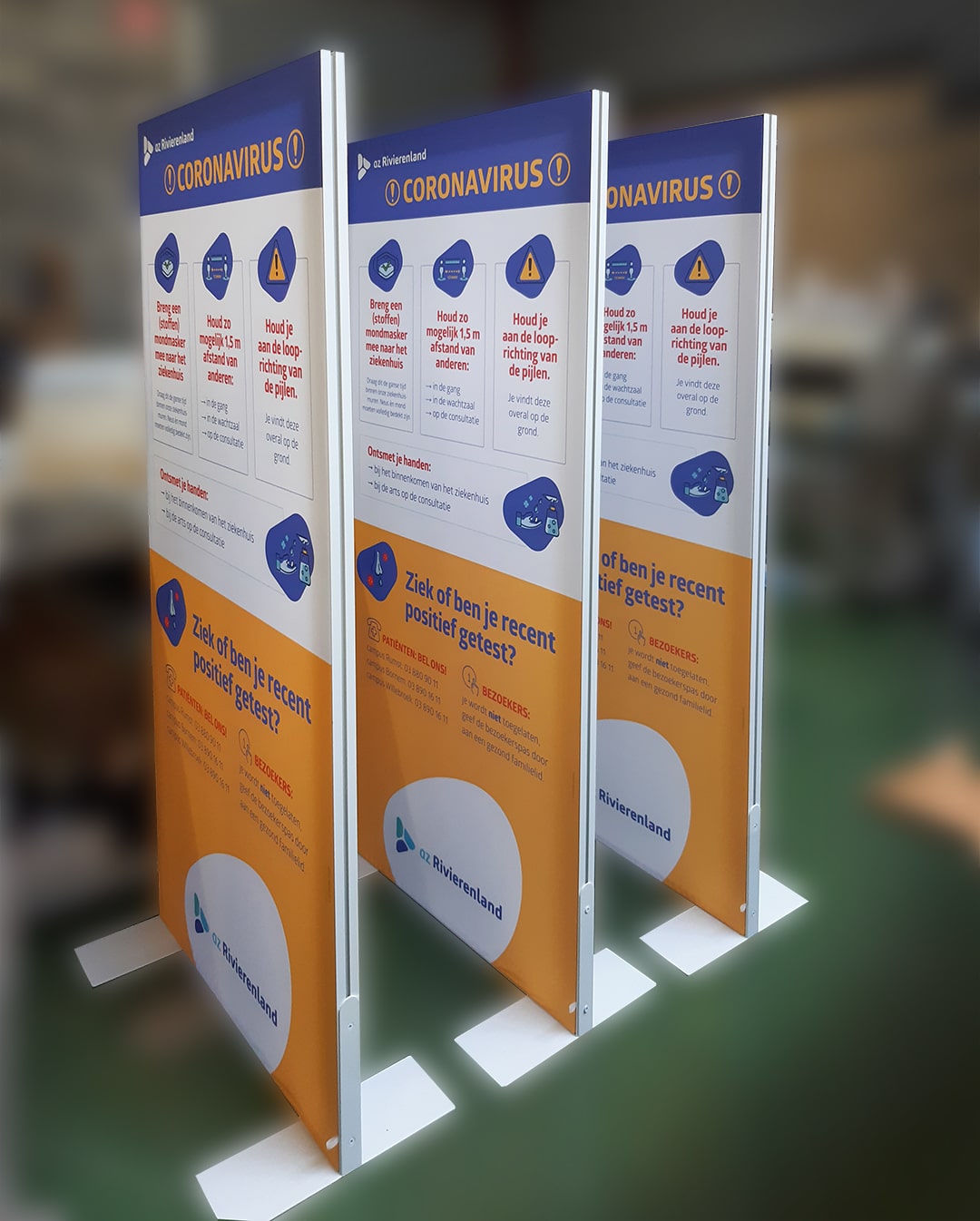 Bedrukte textielframes met of zonder LED verlichting